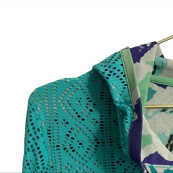 Title Nine Amphib Tunic Swim Coverup Turquoise XS Hood - Picture 4 of 8